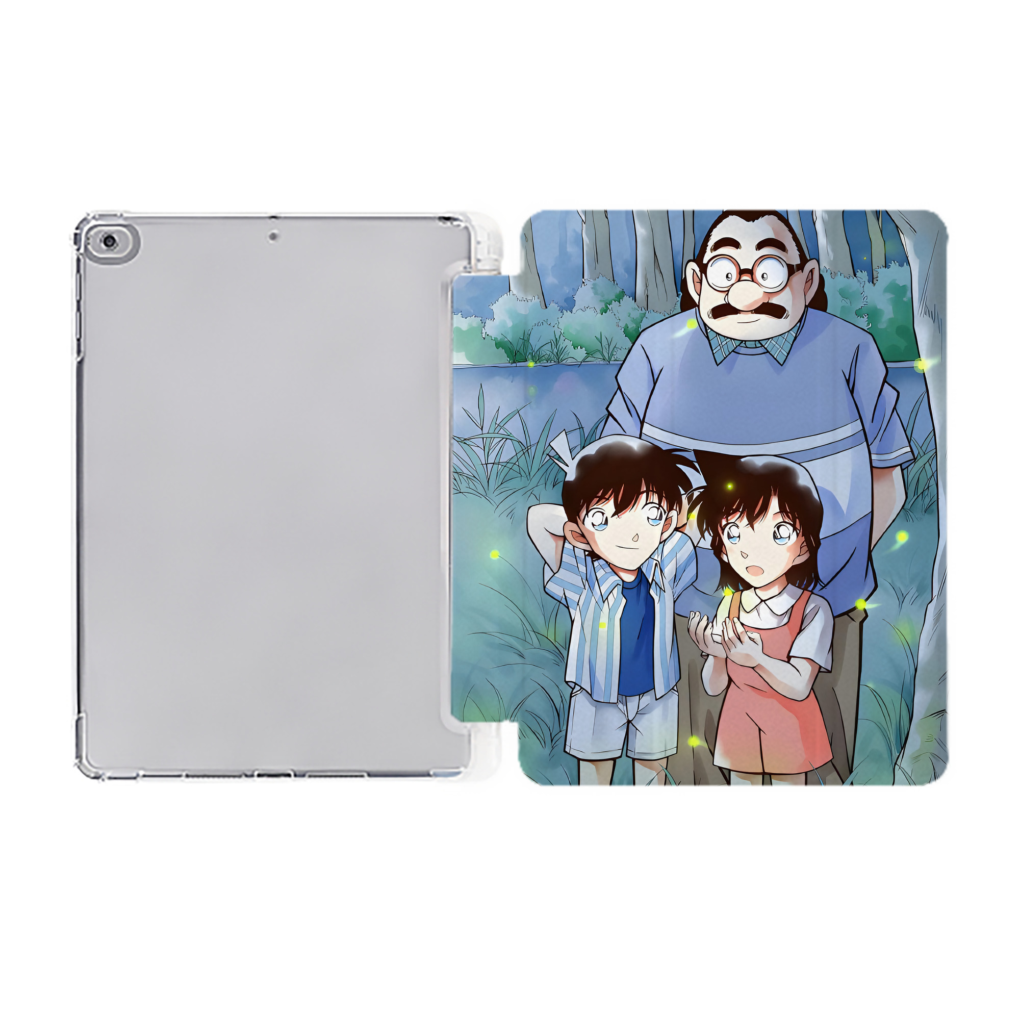 （画像用） 名探偵コナン Detective Conan IPad ケース ペン収納付き 三つ折りスタンド PUレザー×シリコン 対応機種9.5/10.5/10.9インチ